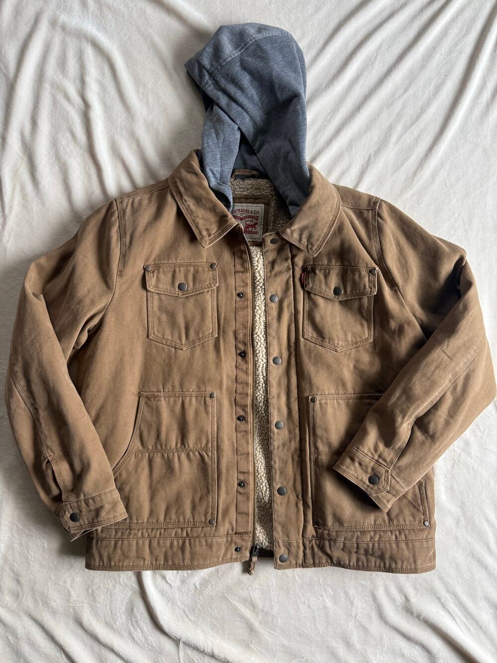 Levi's Sherpa-lined Utility Trucker Canvas jacket Size Large